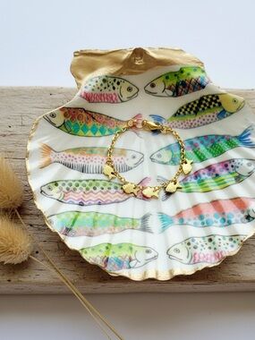 Colorful Neon Fish Seashell Trinket Dish